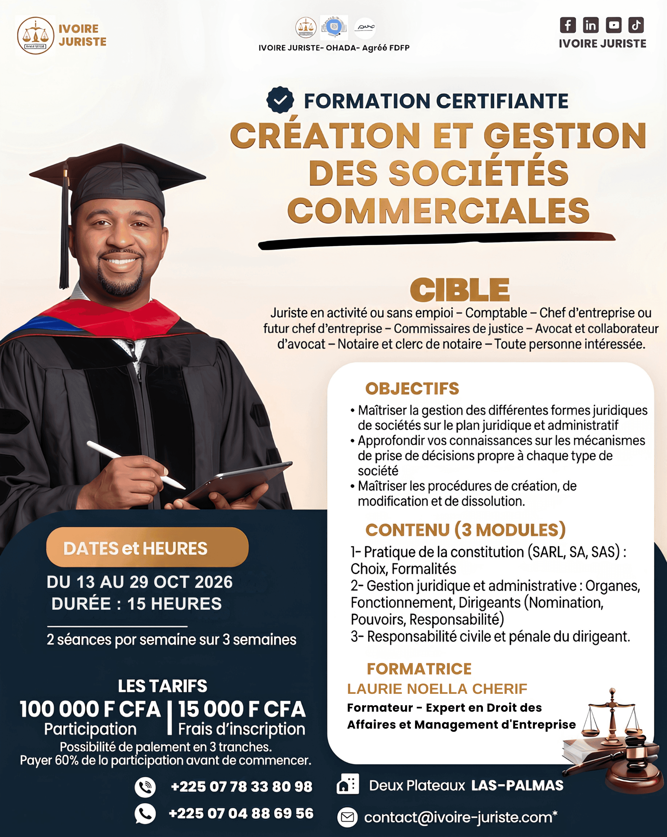 FORMATION CERTIFIANTE : Création et gestion juridique et administrative de sociétés